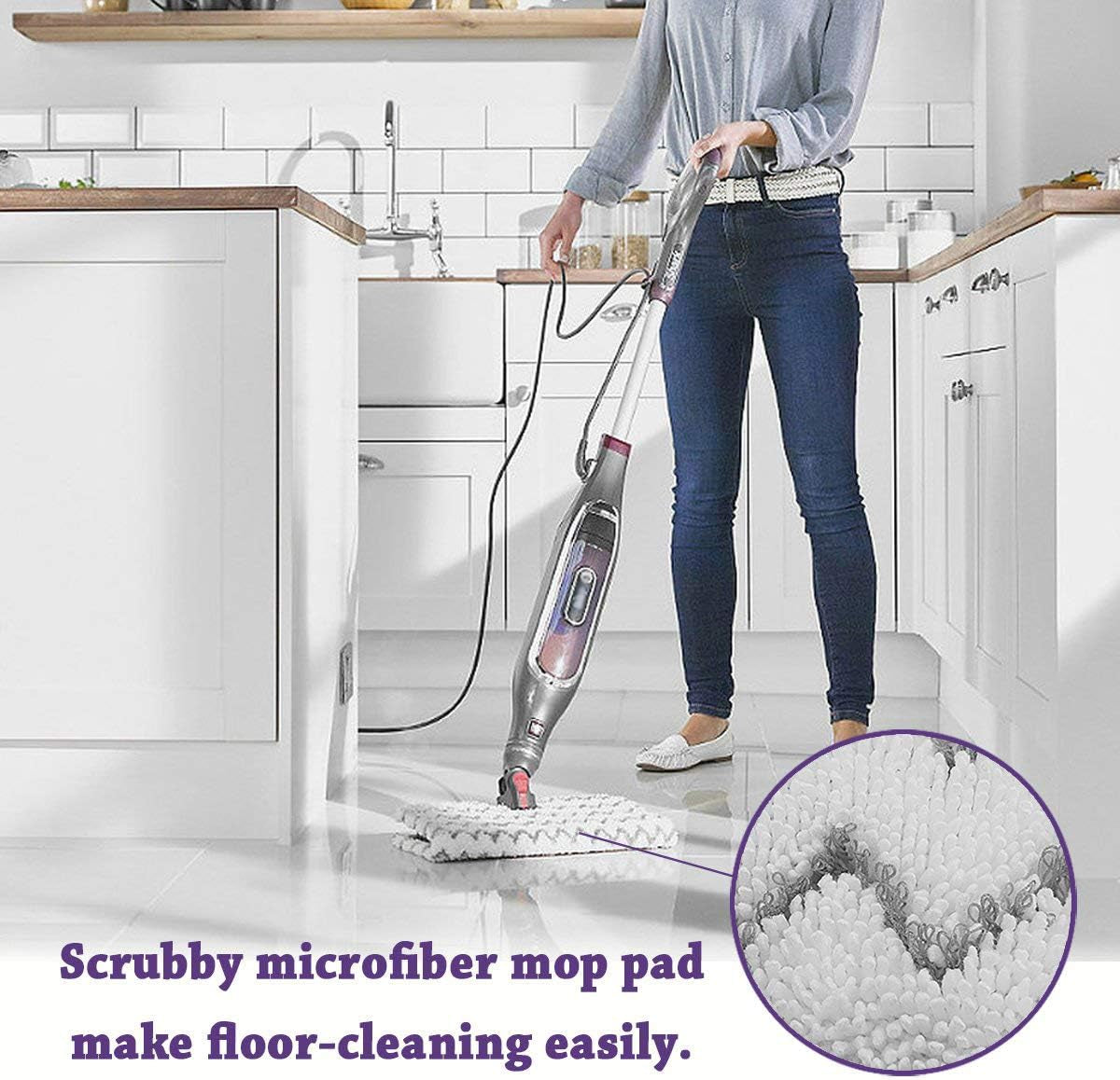 Flammi Steam Mop Pad for Shark Genius Lift-Away Pro S5003D S5002Q S5003A S6001W S6001WM S6002 S6002C S6003D S6003 S3973 S3973D S3973WM Washable Reusable Replacement Mop Head