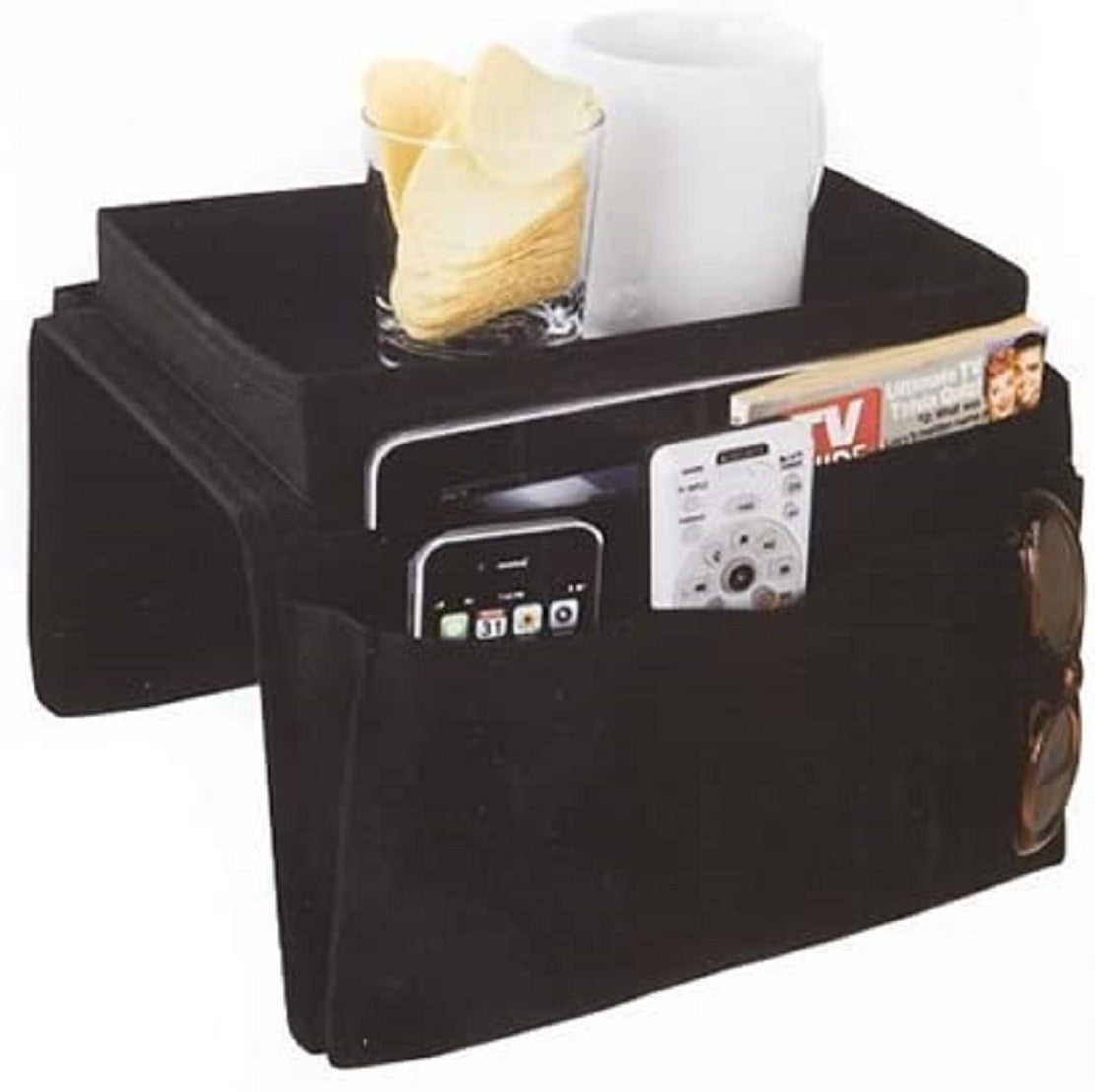 ARMCHAIR Remote Control Holder Sofa Arm Rest Organizer Caddy Table