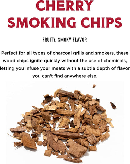 Premium All Natural Wood Chips for Smoker - Wood Chips for Smoking - Smoker Wood Chips - Smoker Accessories Gifts for Men and Women - Cherry - 2Lbs